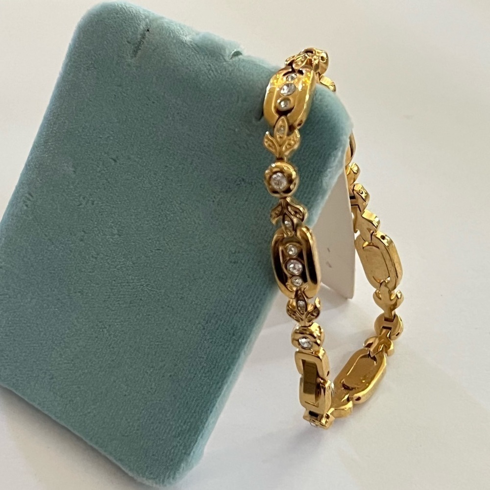 Gold Toned CZ Watch Bracelet